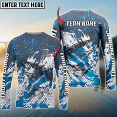 Maxcorners Trout Fishing Bluefin Sport Personalized Name, Team Name 3D Long Sleeve Shirt