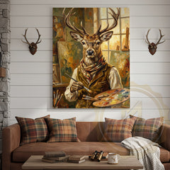 Maxcorners Renaissance Deer Canvas - Cultured Wildlife Artist Wall Art