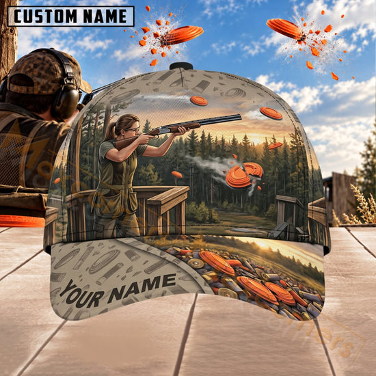 Maxcorners Trap & Skeet Shooting Woodland Shooter Personalized Name 3D Cap