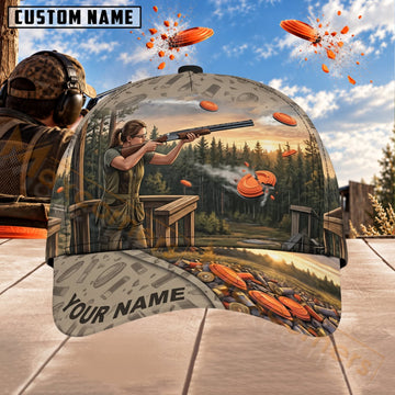 Maxcorners Trap & Skeet Shooting Woodland Shooter Personalized Name 3D Cap