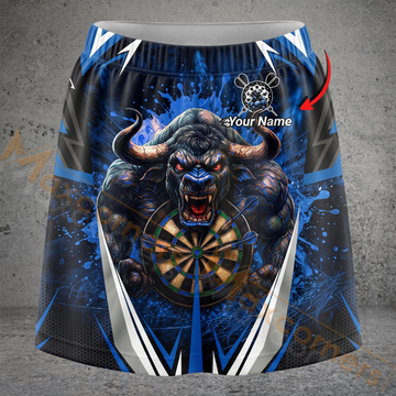 Maxcorners Darts Angry Bull Dartboard Personalized 3D Skirts With Shorts