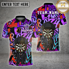 Maxcorners Darts Shirts Dartboard Cartoon Character Graffiti Style Multi Options Personalized Name, Team Name 3D Shirt