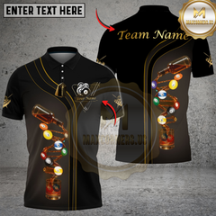 Maxcorners Billiards Ball 8 Deep Fantasy Alcohol Personalized Name Shirt (4 Colors)