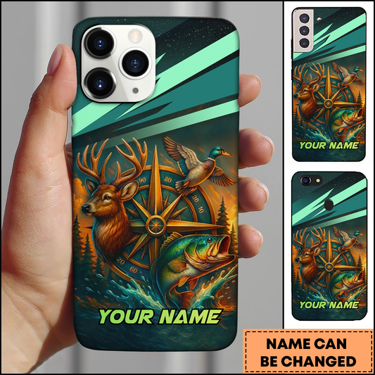 Maxcorners Fishing Outdoor Adventure Design Multicolor Options Personalized Name Phone Case