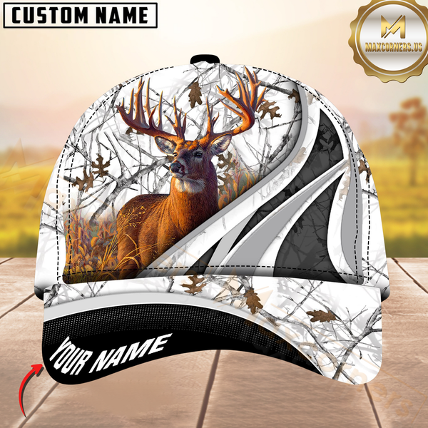 Maxcorners Hunting Deer Camouflage Multicolor Personalized Name 3D Cap