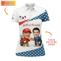 Maxcorners Trump Golf Of America Shirt, My Drinking Team Has A Golf Problem Custom Face Golf Shirt, Mens Golf Polo LM0509