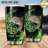 Maxcorners Fishing Tumbler Emerald Green Energy Flame Design Personalized Name Tumbler (13 Species)