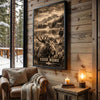 Maxcorners Moose Hunting Snowy Mountain Forest Personalized Canvas Wall Art