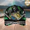 Maxcorners Fishing Grim Reaper Green Lightning Personalized 3D Cap