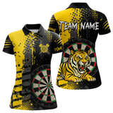 Maxcorners Men's Custom Darts Shirt With Fierce Tiger And Yellow Grunge Splatter LM1605