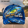 Maxcorners Fishing Graphic Dynamic Water Splash Angler Customized Name 3D Cap