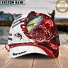 Maxcorners Fishing White Red Lava Sport Personalized Name Classic 3D Cap Personalized Cap (13 Breeds)