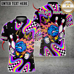 Maxcorners Bowling King Flame Personalized Name 3D Unisex Shirt