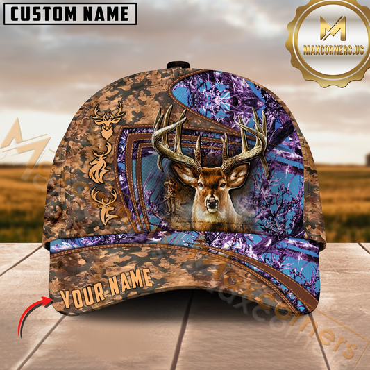 Maxcorners Classic Forest Deer Hunter Personalized Hat 3D Printed Multicolor | Brown