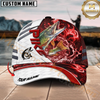 Maxcorners Fishing White Red Lava Sport Personalized Name Classic 3D Cap Personalized Cap (13 Breeds)