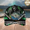 Maxcorners Fishing Grim Reaper Green Lightning Personalized 3D Cap
