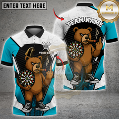 Maxcorners Brown Bear Darts Multicolor Customized Name, Team Name 3D Shirt