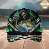 Maxcorners Fishing Grim Reaper Green Lightning Personalized 3D Cap