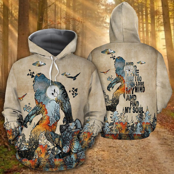 Maxcorners Bigfoot And Into The Forest I Go To Lose My Mind Camping Shirt All Over Print 3D