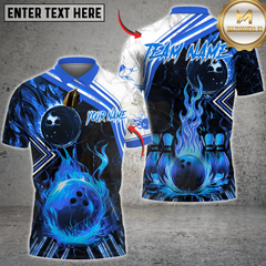 Maxcorners Bowling Flame Multioptions Personalized Name, Team Name Unisex 3D Shirts