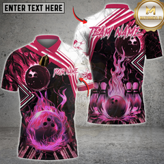 Maxcorners Bowling Flame Multioptions Personalized Name, Team Name Unisex 3D Shirts