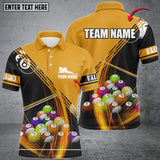 Maxcorners Billiard Balls Yellow Personalized Name 3D Shirt