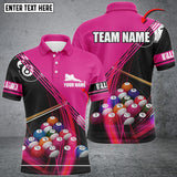 Maxcorners Billiard Balls Vortex Multi Color Personalized Name 3D Shirt (Multi Color Options)