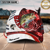 Maxcorners Fishing White Red Lava Sport Personalized Name Classic 3D Cap Personalized Cap (13 Breeds)
