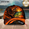 Maxcorners Skeleton Fishing Sunset Multicolor Options Personalized Name 3D Cap(12 Fish Species)