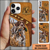Maxcorners Duck Hunting German Wirehaired Pointer Brown Gold Hunting Badge Personalized Name 3D Phone Case - German Shorthaired Pointer