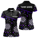 Maxcorners Men's Custom Darts Shirt With Purple-Black Dartboard And Arrows Pattern LM1605