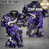 Maxcorners Darts Furious Bull Mascot Muscular Frame Smoke Dartboard Pattern Graphic Multicolor Customized Name, Team Name 3D Shirts