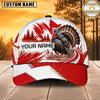 Maxcorners Hunting Wildlife Canadian Maple Leaf Red White Forest Personalized Name 3D Cap