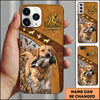 Maxcorners Duck Hunting German Wirehaired Pointer Brown Gold Hunting Badge Personalized Name 3D Phone Case - Yellow Labrador Retriever