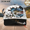 Maxcorners Fishing Graphic Torn Hole Effect Reel Design Customized Name 3D Cap