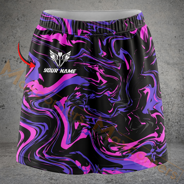 Maxcorners Darts Abstract Swirl Personalized 3D Skirts With Shorts