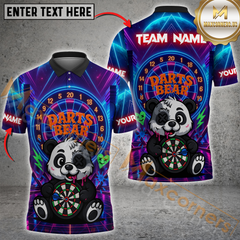 Maxcorners Darts Neon Bear Personalized Name 3D Unisex Shirt
