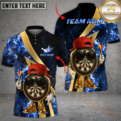 Maxcorners Darts Inferno Multicolor Customized Name, Team Name 3D Polo Shirt