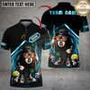 Maxcorners Billiards 8 Ball Funny Character Swirl Customized Name, Team Name 3D Shirt (6 Colors)