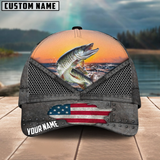 Maxcorners Musky Fishing Sunset Customized Name 3D Cap