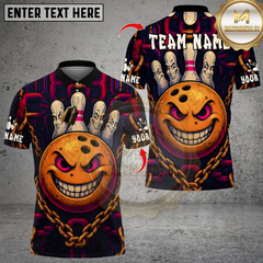 Maxcorners Bowling Angry Mad Bowl Multicolor Customized Name, Team Name 3D Shirts
