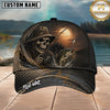 Maxcorners Fishing Skull Angler Moonlight Personalized 3D Cap