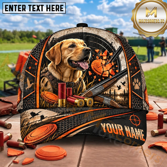 Maxcorners Vintage Labrador Shotgun Shells Clay Target Trap Shooting Personalized Name 3D Cap