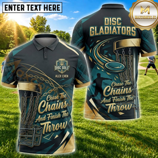 Maxcorners Disc Golf Vintage Chain Basket Quote Personalized Name 3D Unisex Shirt