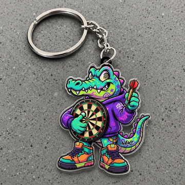 Maxcorners Darts Streetwear Alligator Personalized Name 3D Keychain And Ornament