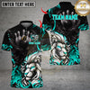 Maxcorners Lion Bowling Design Multicolor Customized Name, Team Name 3D Shirts