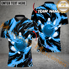 Maxcorners Super Thunder Aura Bowling Jersey Multicolor Option Customized Name, Team Name 3D Polo Shirt