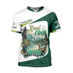 Maxcorners Reel Cool Dad Fishing SPF Shirt For Men, Funny Fishing Shirt, Fishing Shirts For Men