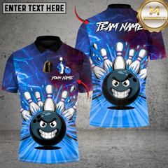 Maxcorners Bowling Raging Rollers Multicolor Customized Name, Team Name 3D Shirts