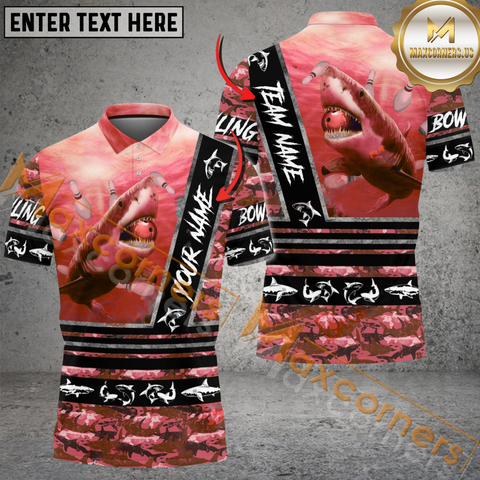 Maxcorners Fury Shark Bowling Jersey Mutilcolor Option Customized Name, Team Name 3D Shirt